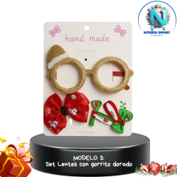 SET LENTES NAVIDEÑOS + GANCHITOS🎀​😎