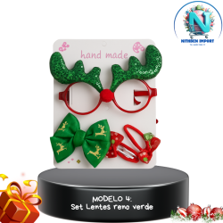 SET LENTES NAVIDEÑOS + GANCHITOS🎀​😎​  (POR MAYOR)