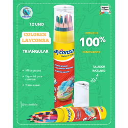 COLORES LAYCONSA LARGO TUBOX12 UND + TAJADOR