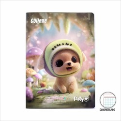 CUADERNO COLLEGE PETS TRIPLE RENGLON A-4
